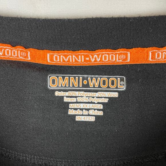 Omni-Wool Wool Blend Base Layer Black Long Sleeve Crew Neck Men's Size XXL - Picture 4 of 9